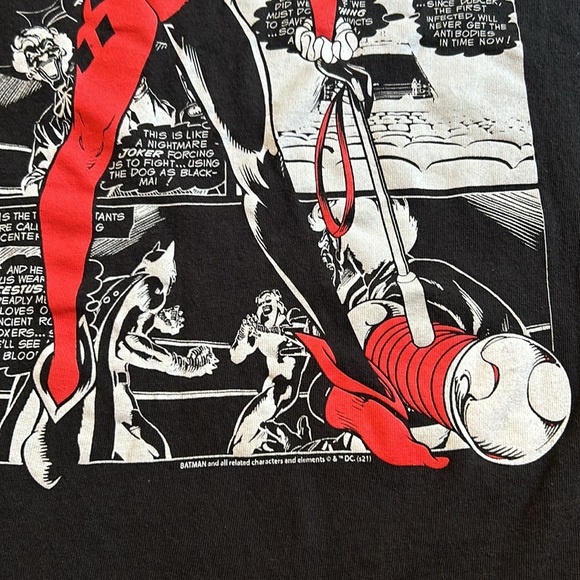 Retro Harley Quinn Batman Joker DC Comics Black T Shirt Men’s Size Medium - Picture 3 of 7